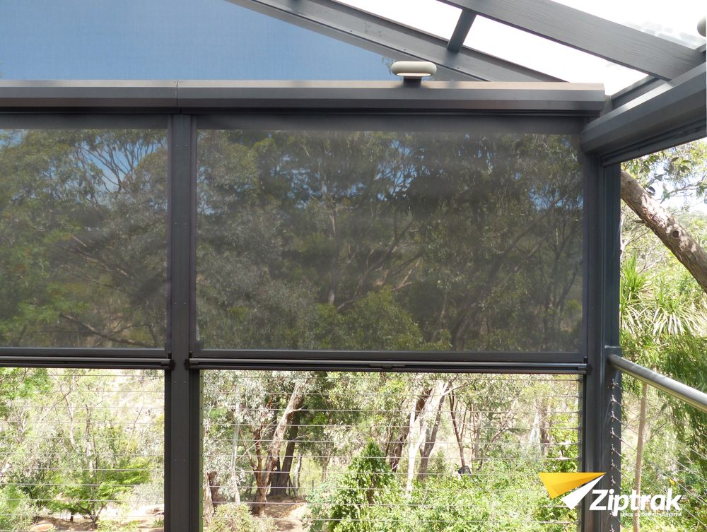 Ziptrak outdoor blinds enclosing a Sydney alfresco